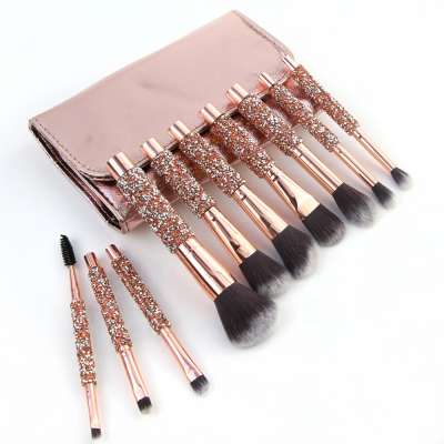 Diamond Glitter 10pcs  bling make up brush sets